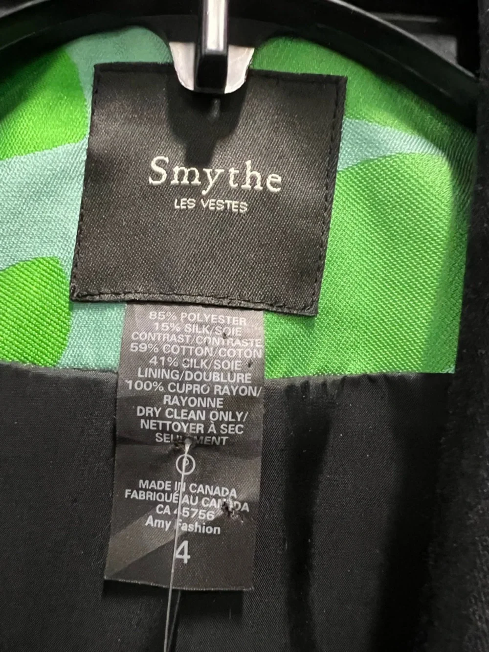 NWT SMYTHE Smoking Jacket BLAZER in Hawaiian floral print Green + Aqua SIZE 4 - Picture 2 of 6